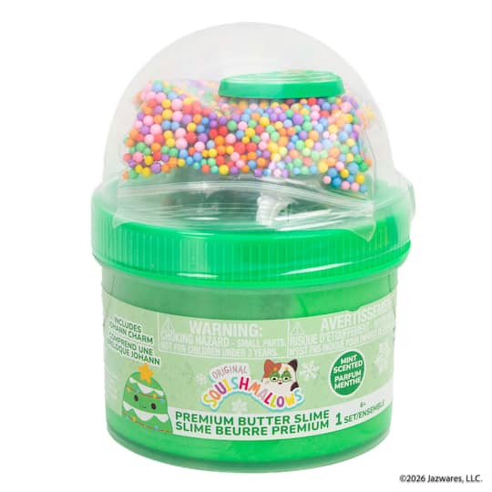 Squishmallow; Original Squishmallows™ Johann the Christmas Tree Green Peppermint Scented Premium Butter Slime, 8oz.; Category:Plush; Image:1